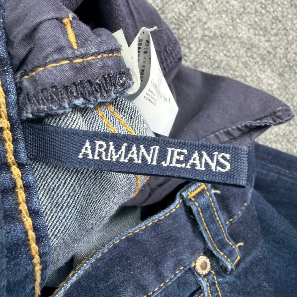 Armani Jeans Mens 38 (Fits 37x28.5) Blue J31 Regular Straight Leg Eagle - Picture 15 of 16